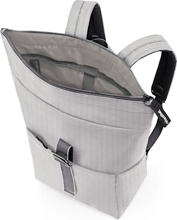 Actual product image reisenthel rolltop backpack herringbone grey (22 l)