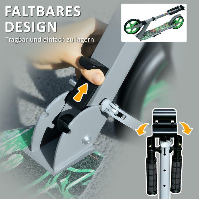 Actual product image Swisshandel24 Kinderroller mit Verstellbare Lenkerhöhe, klapppbar, 2 Grossen Rädern, grün