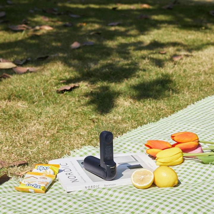 Actual product image Jisulife Handheld Fan Life8 Mini Portable USB Fan with Power Bank Function 2000mAh and Flashlight -