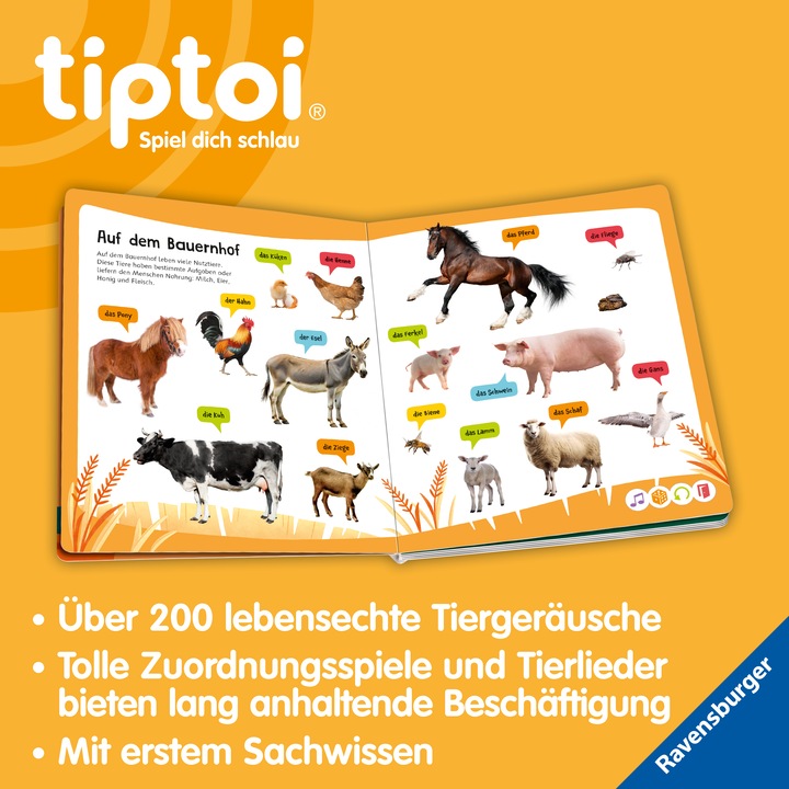 Immagine prodotto Ravensburger tiptoi Kennst du diese Tiergeräusche? (Tedesco, 2025)