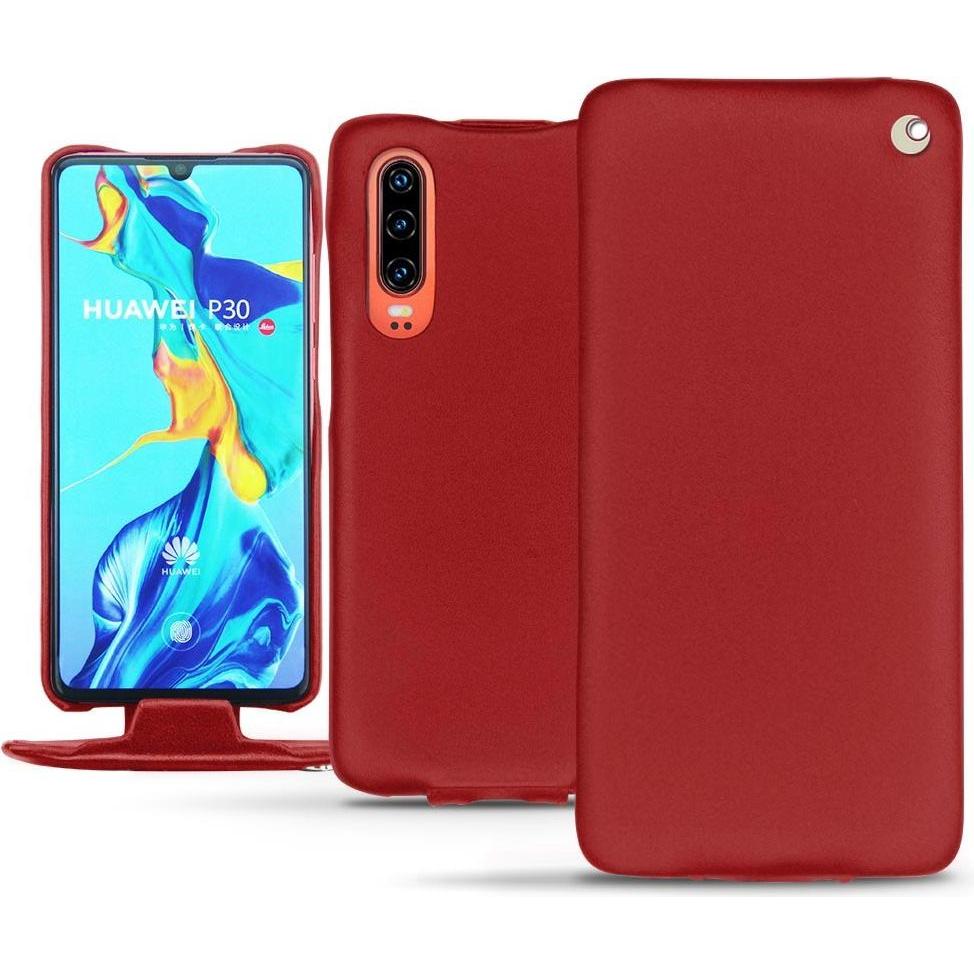 Noreve Lederschutzhülle vertikal (Huawei P30), Smartphone Hülle, Rot