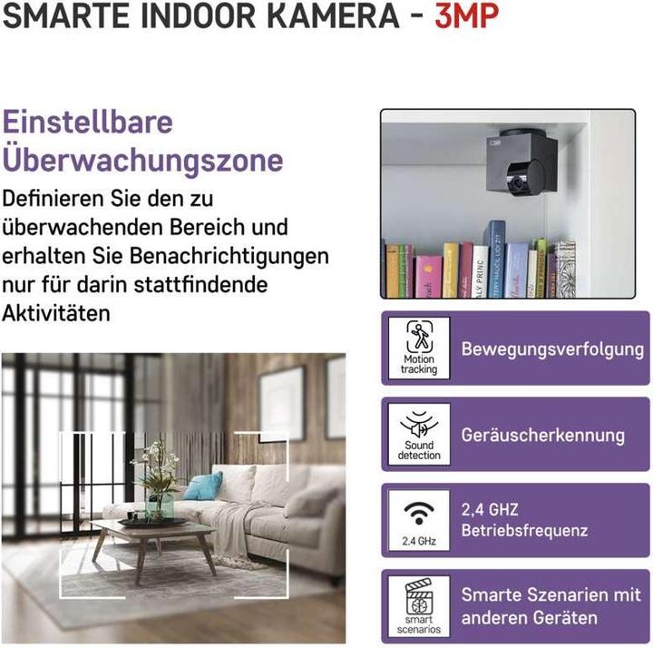 Immagine prodotto Emos Telecamera di sorveglianza rotante GoSmart IP-110 CUBE con WiFi (2304 x 1296 Pixels)