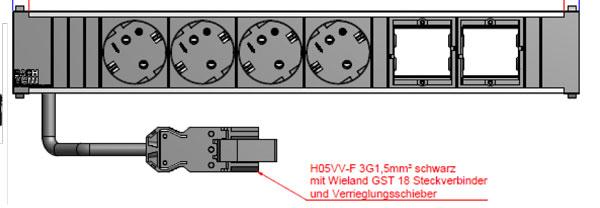 Produktbild Bachmann CONI Verlängerungsschnur (4 x, CEE 7/3, 0.20 m)