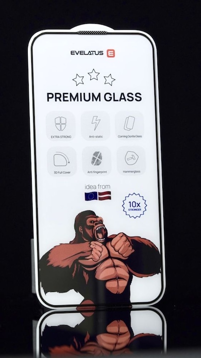 Produktbild Evelatus iPhone 14/13/13Pro 6.1 Corning Gorilla Glass Anti-Static (1 Stück, Apple iPhone 14, Xiaomi Redmi Note 13 Pro+)