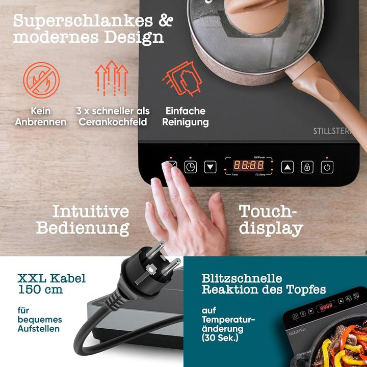 Produktbild Stillstern Induktionskochplatte mit Timer und Booster-Modus