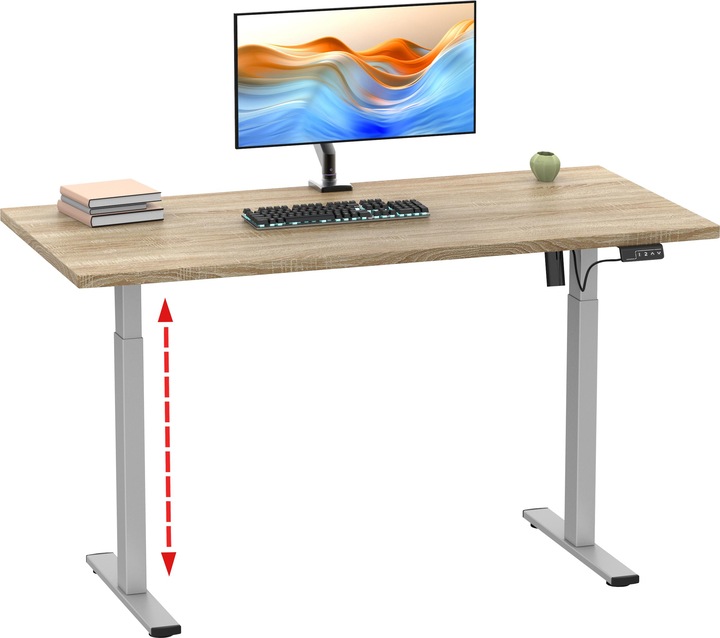 Produktbild VCM Schreibtisch verstellbar Lona 140x50 si (140 x 50 x 120 cm)