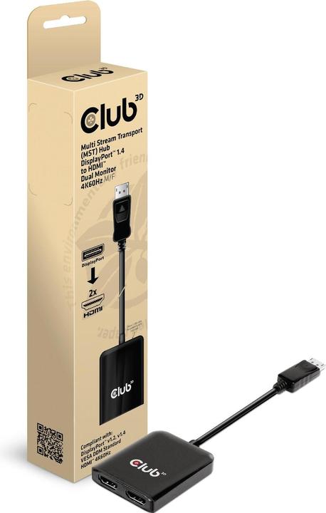 Club 3D Club3D Multi Streaming Transport Hub 1xDP->2xHDMI (HDMI, 20 cm)