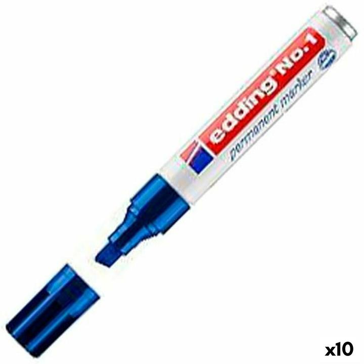 Produktbild Edding No.1 Permanent-Marker Blau Meissel (10x)