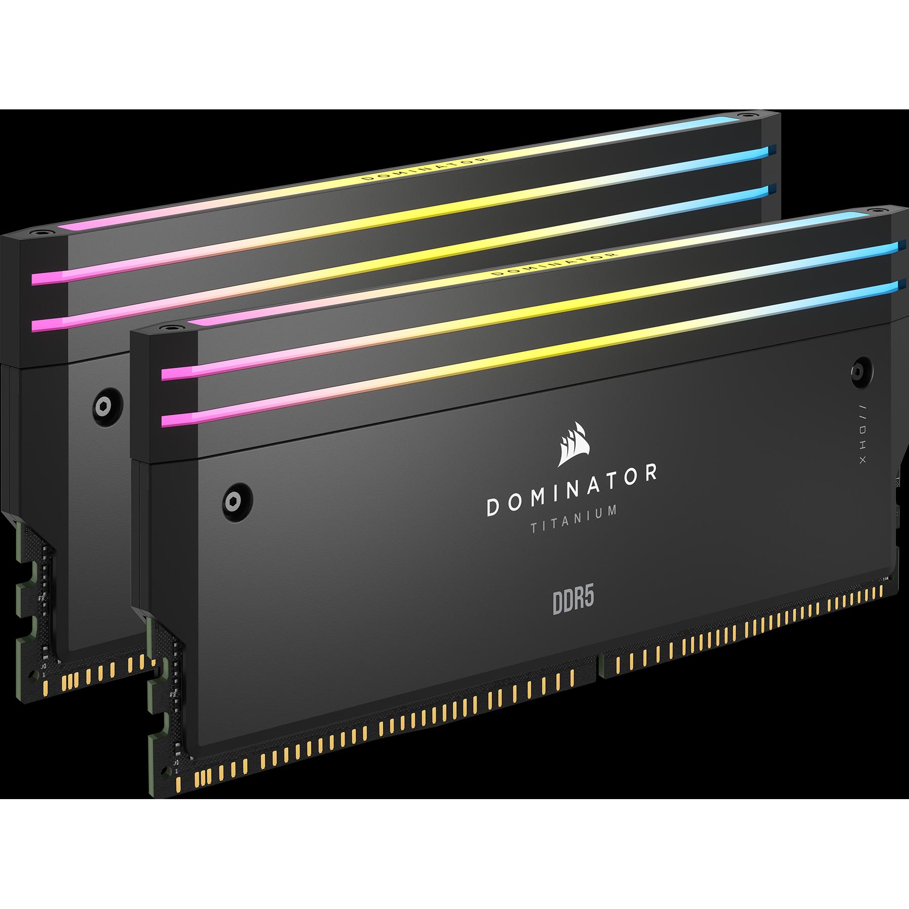 Corsair DOMINATOR Titanium Light Enhancement Kit, 2-up config, Functional LEDs, Black Heatsink, no DRAM ICs (RGB), Moddi...
