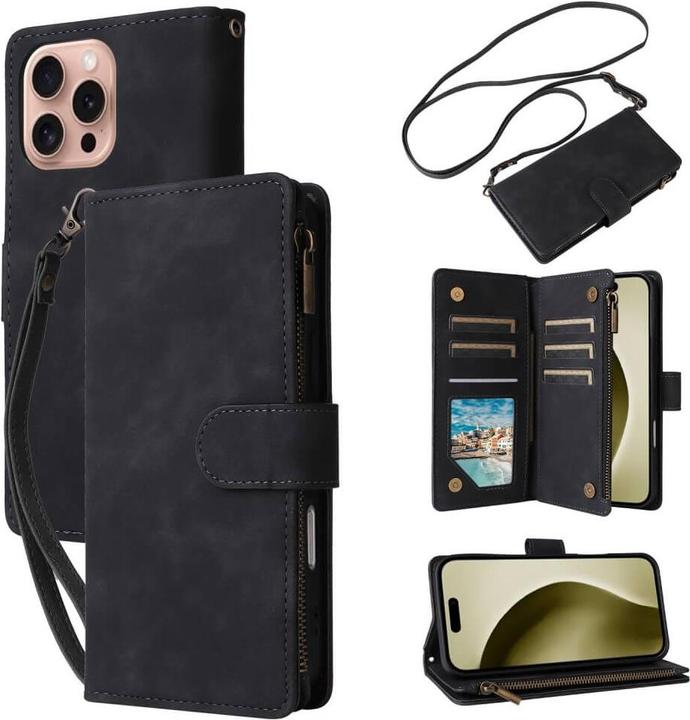 Produktbild Cover-Discount iPhone 16 Pro - Brieftaschen Hülle mit Umhängeband (Apple iPhone 16 Pro)