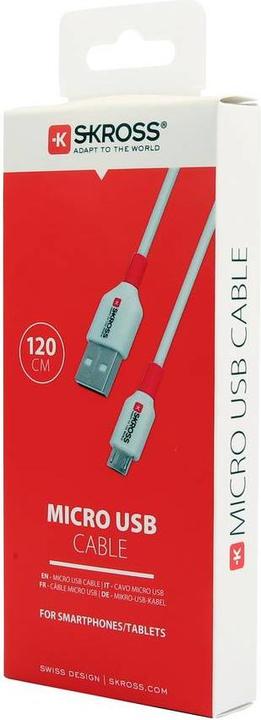 Actual product image Skross USB Cable Micro Cable, 1.2m white (1.20 m, USB 2.0)