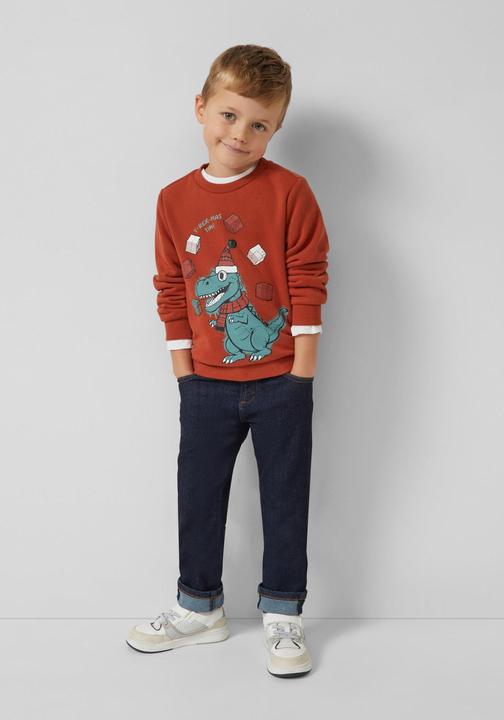 Produktbild s.Oliver Sweatshirt Kuscheliges Sweatshirt mit X-Mas-Frontprint (140)
