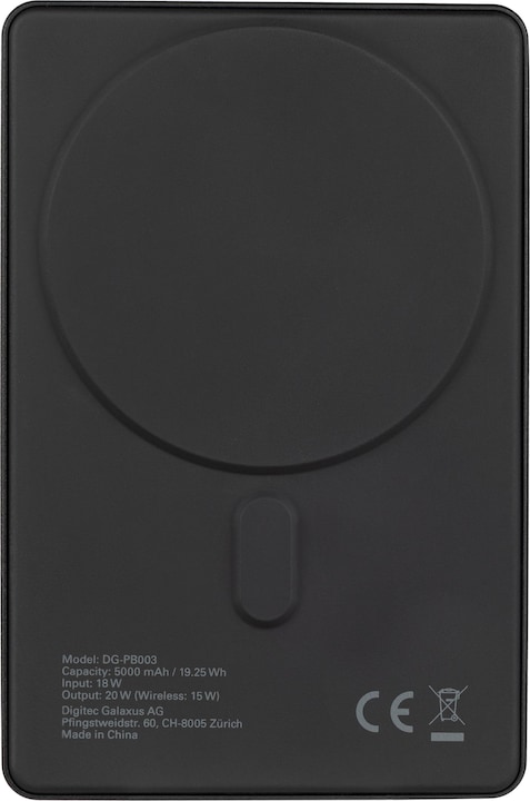 Immagine prodotto Digitec Magnetic Powerbank (5000 mAh, 20 W, 19.25 Wh)