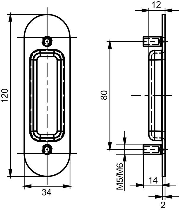 Actual product image Glutz Shell handles for lift-slide door handles 56500/56501 (Door handle)