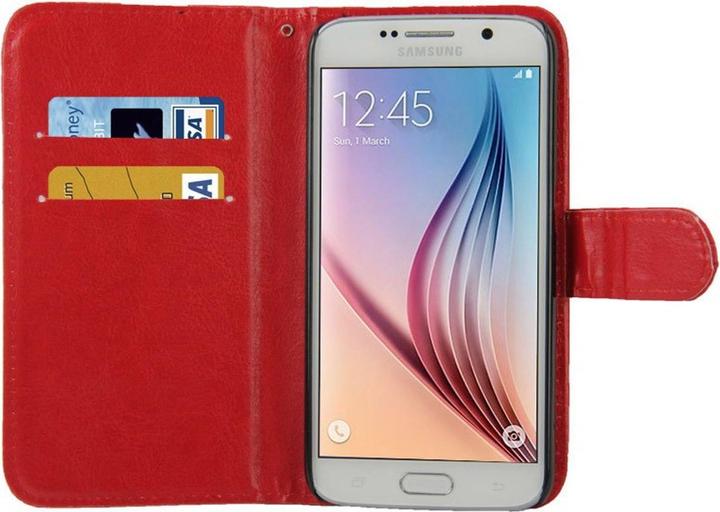 Produktbild König Design Schutzhülle Handytasche (Flip Quer) für Handy Samsung Galaxy S6 Rot (Samsung Galaxy S6)