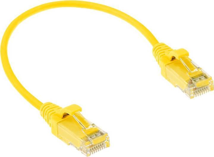 Actual product image Yellow 1.5 meter LSZH U/UTP CAT6 datacenter slimline patch cable snagless with RJ45 connectors (U/UTP, CAT6, 1.50 m)