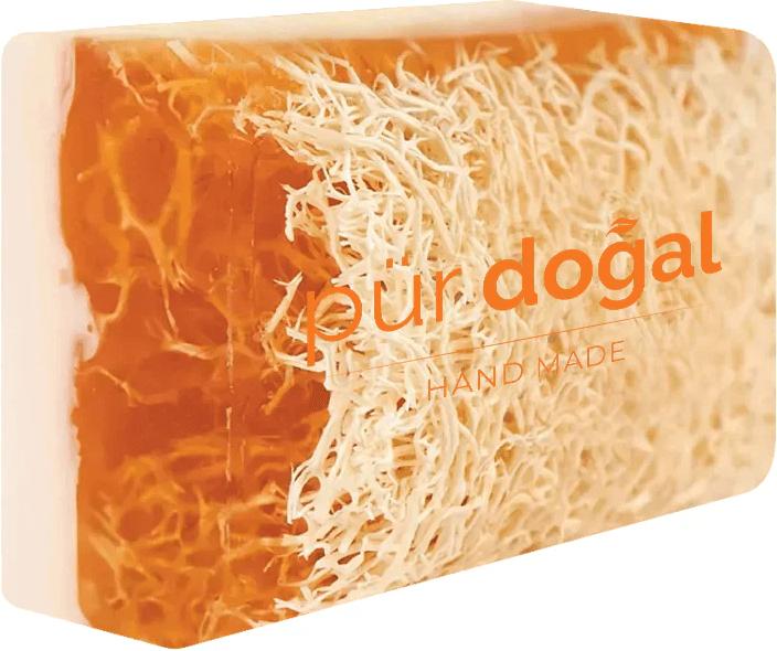 Immagine prodotto Pür Doğal 100% Natürliche Kürbisfaser Seife mit Eselmilch und Honig 130gr (Sapone duro)