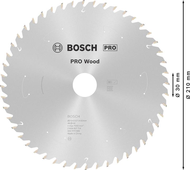 Actual product image Bosch Professional Zubehör PRO Wood cordless circular saw blade, 210 x 1.7 x 30 mm