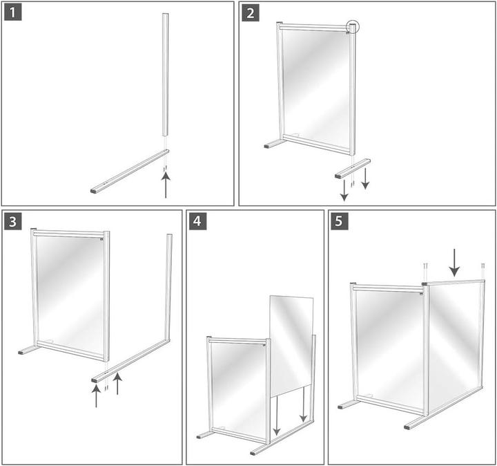 Produktbild Nobo Schreibtischtrennwand Premium Plus Erweiterung 80 x 100 cm (80 x 100 cm)