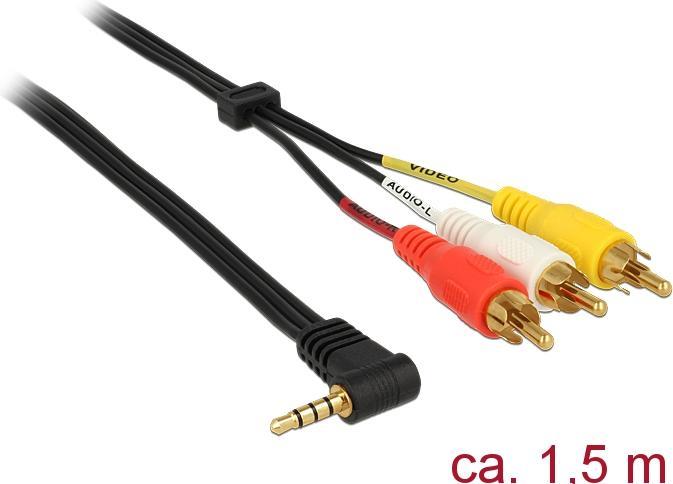 Actual product image Delock 3in1 Klinke – Cinch (1.50 m, 3.5mm jack (AUX), Cinch)