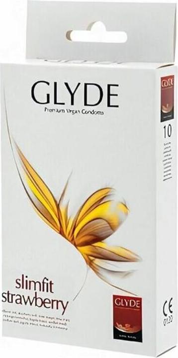 Produktbild Glyde Ultra «Slimfit Strawberry» 10 schmale Erdbeer-Kondome, zertifiziert mit der Vegan-Blume (10 Stk.)