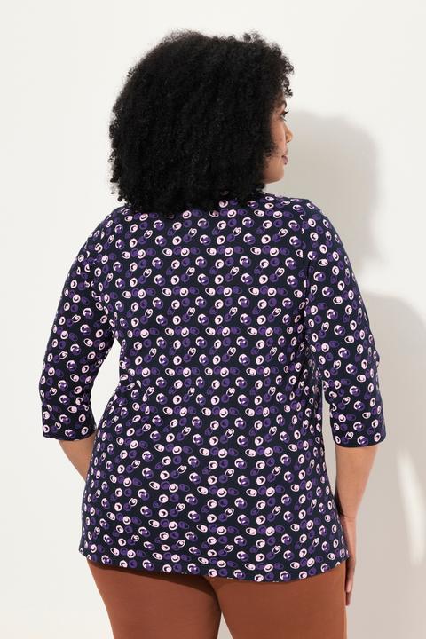 Produktbild Ulla Popken Longshirt, Punkte, A-Linie, Rundhals, 3/4-Arm (58)