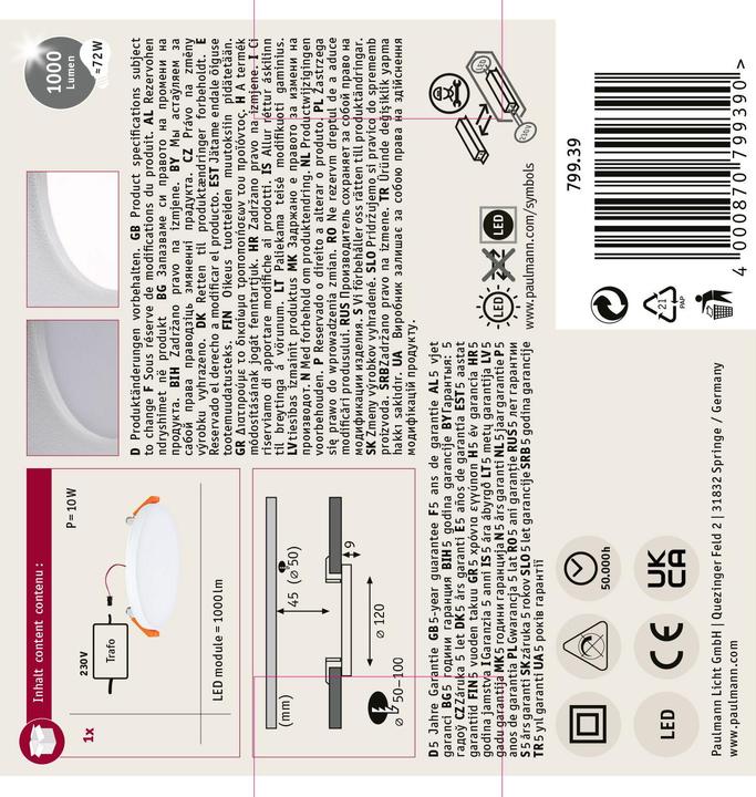Actual product image Paulmann Veluna (1000 lm)