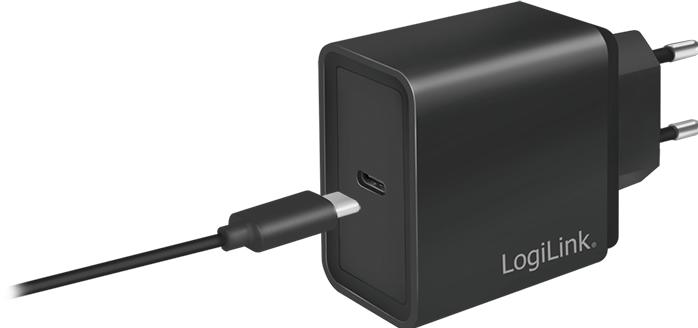 Actual product image LogiLink USB charger 1x USB black 1-port USB socket adapter, 13.5W (18 W)