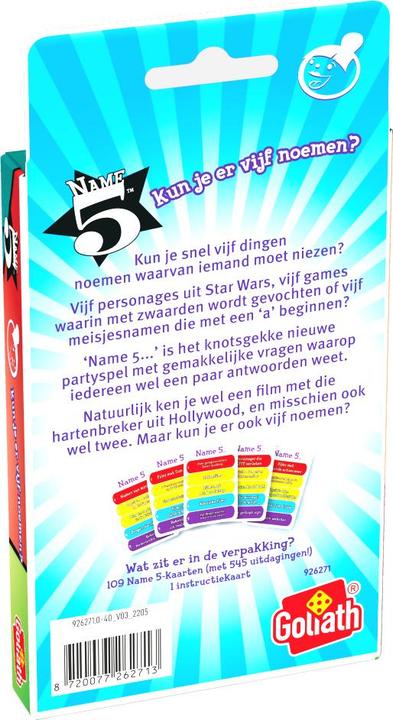 Produktbild Goliath Toys Nennen Sie 5 NL-Kartenspiel (2 - 5 Spieler)