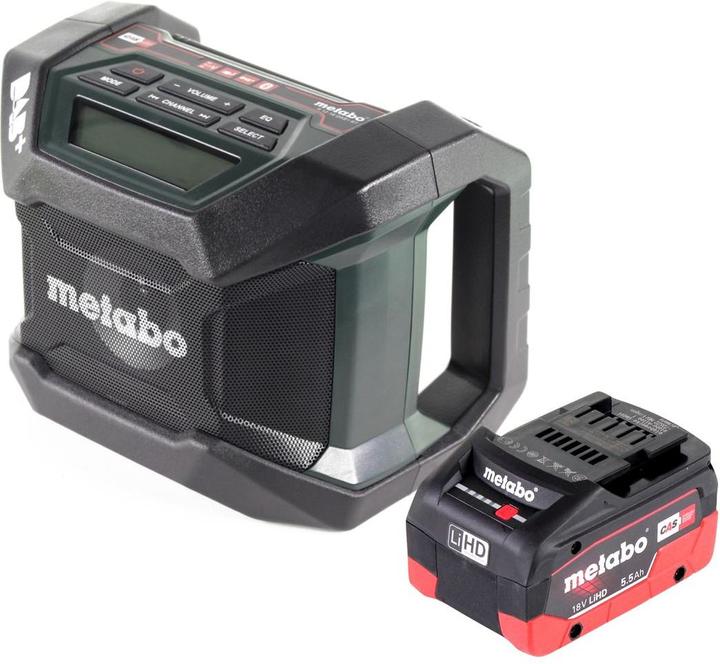 Actual product image Metabo R 12-18 DAB+ BT Battery construction site radio 12-18 V DAB+ Bluetooth + 1x battery 5.5 Ah - without (AM, DAB+, FM, Bluetooth)