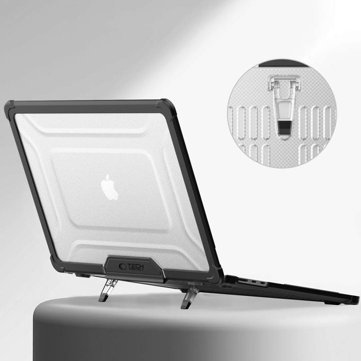 Produktbild Tech-Protect SmartShell Pro case for MacBook Air 15 2023-2025 M2 / M3 / M4 - transparent and black (Apple)