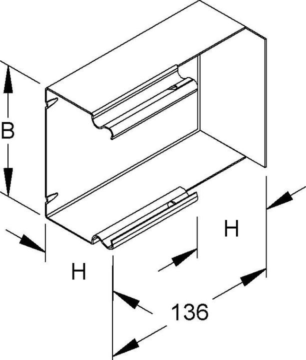 Actual product image Niedax NIE LUIE 60.100 Inside corner insert 90Â°, 60x100 mm strip galvanised (6 cm)