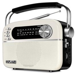 Sven Radios Speaker SRP-505, white (3W, Bluetooth, FM/AM/SW, USB, microSD, AUX, battery) (AM, FM, Bluetooth)