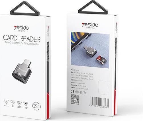 Produktbild Yesido - Card Reader (GS19) - OTG Adapter, Type-C to TF Card - Grey (USB-C)