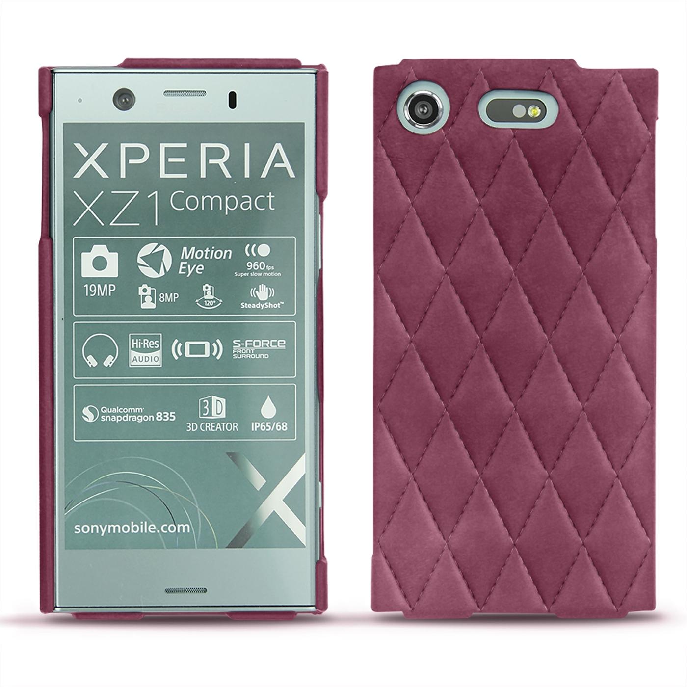 Noreve Lederschutzhülle (Sony Xperia XZ1 Compact), Smartphone Hülle, Violett