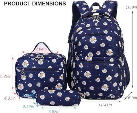 Produktbild Only-Bags.Store Schulranzen Schulrucksack Schulranzen Schulfreizeit mit Brotzeittasche und Federtasche