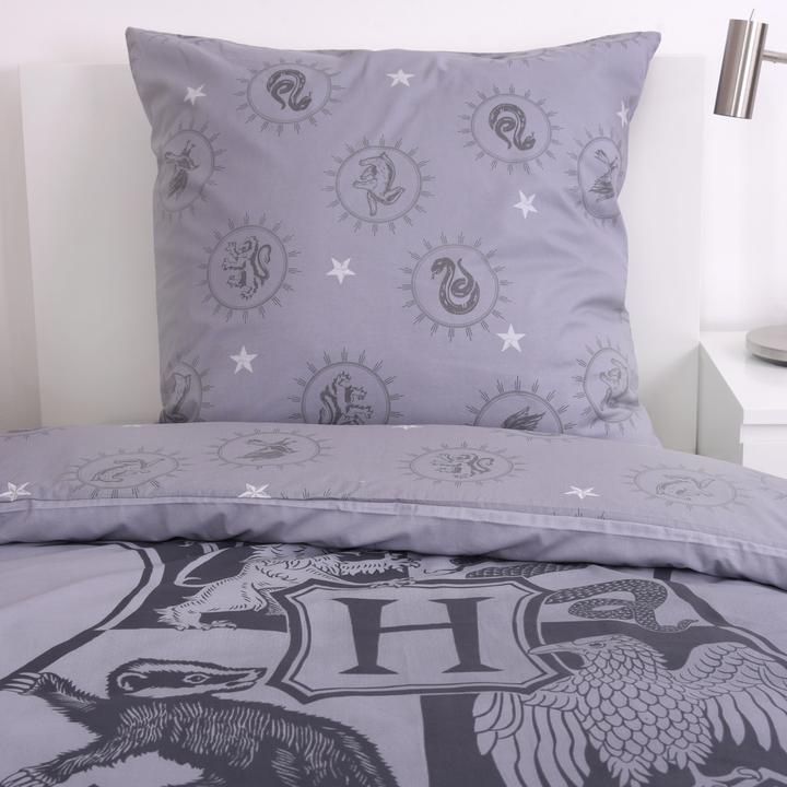 Produktbild Herding Harry Potter Bettwäsche Grau 135 x 200 cm / 80 x 80 cm