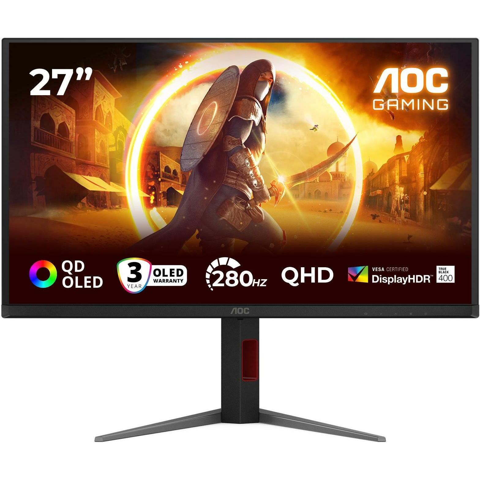 AOC Q27G4ZD (2560 x 1440 Pixel, 26.50"), Monitor, Rot, Schwarz