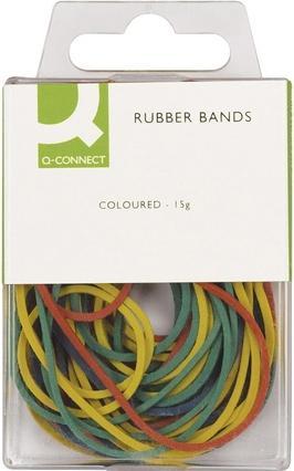 Image du produit Q-Connect Anneaux en caoutchouc multicolores 15g (34 pcs)