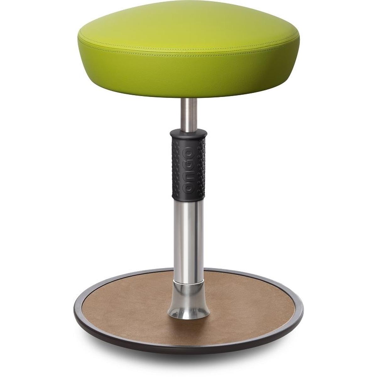 Ongo, Bürostuhl, Sitz- Stehhocker Free Regular Hutsitz skai Kunstleder Hellgrün chrom /Natur