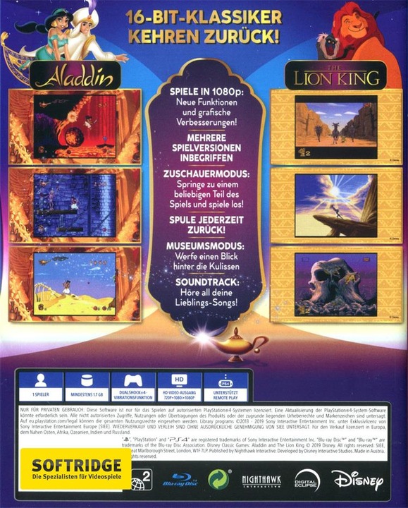 Produktbild Liquidbit Classic Games: Aladdin & Lion King (PS4, EN)