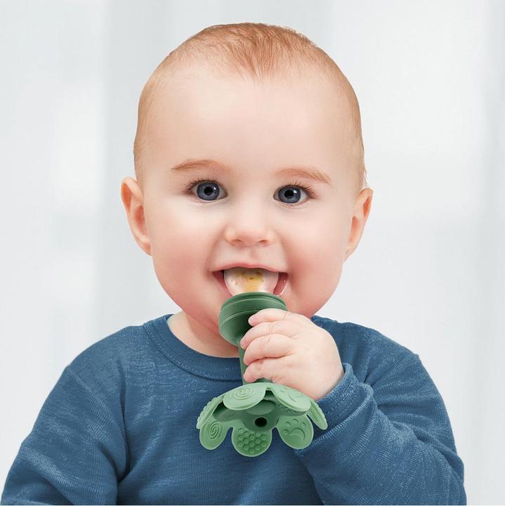 Actual product image Haakaa Flower-shaped fruit teat and freezer sleeve set