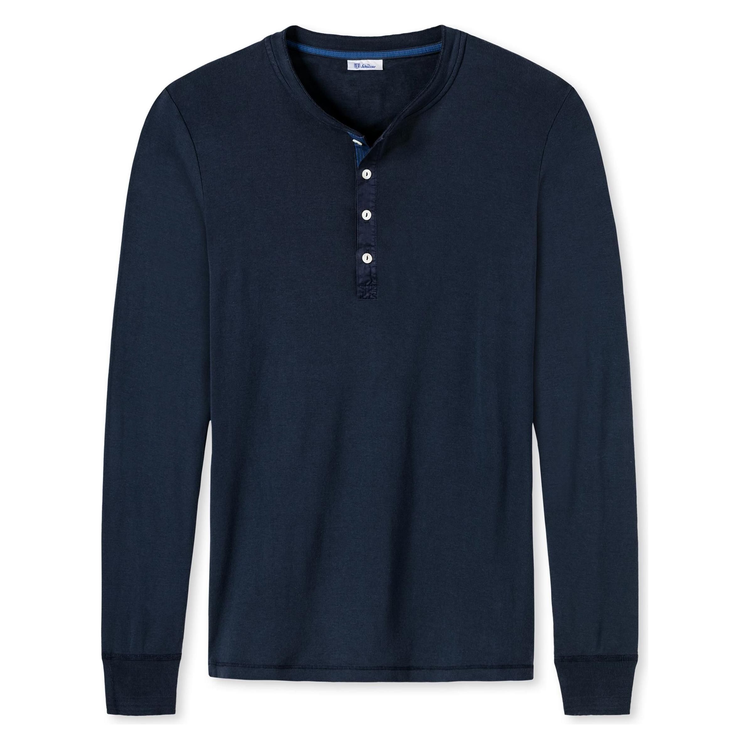 Schiesser, Herren, Shirts, Longsleeve Casual Bequem Sitzend, Blau, (Xl)