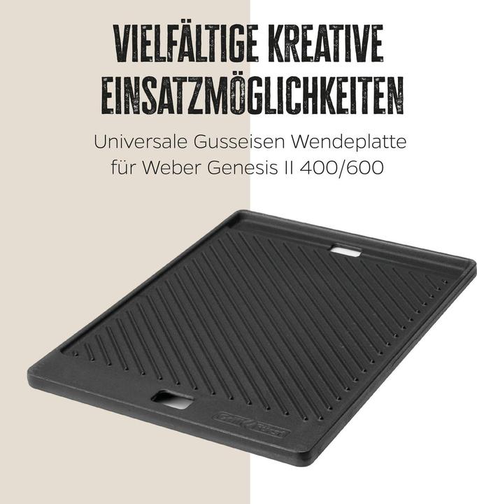 Produktbild Grillfürst Grillplatte Gusseisen für Genesis II GS4 400 / 600 48 x 33,5 cm