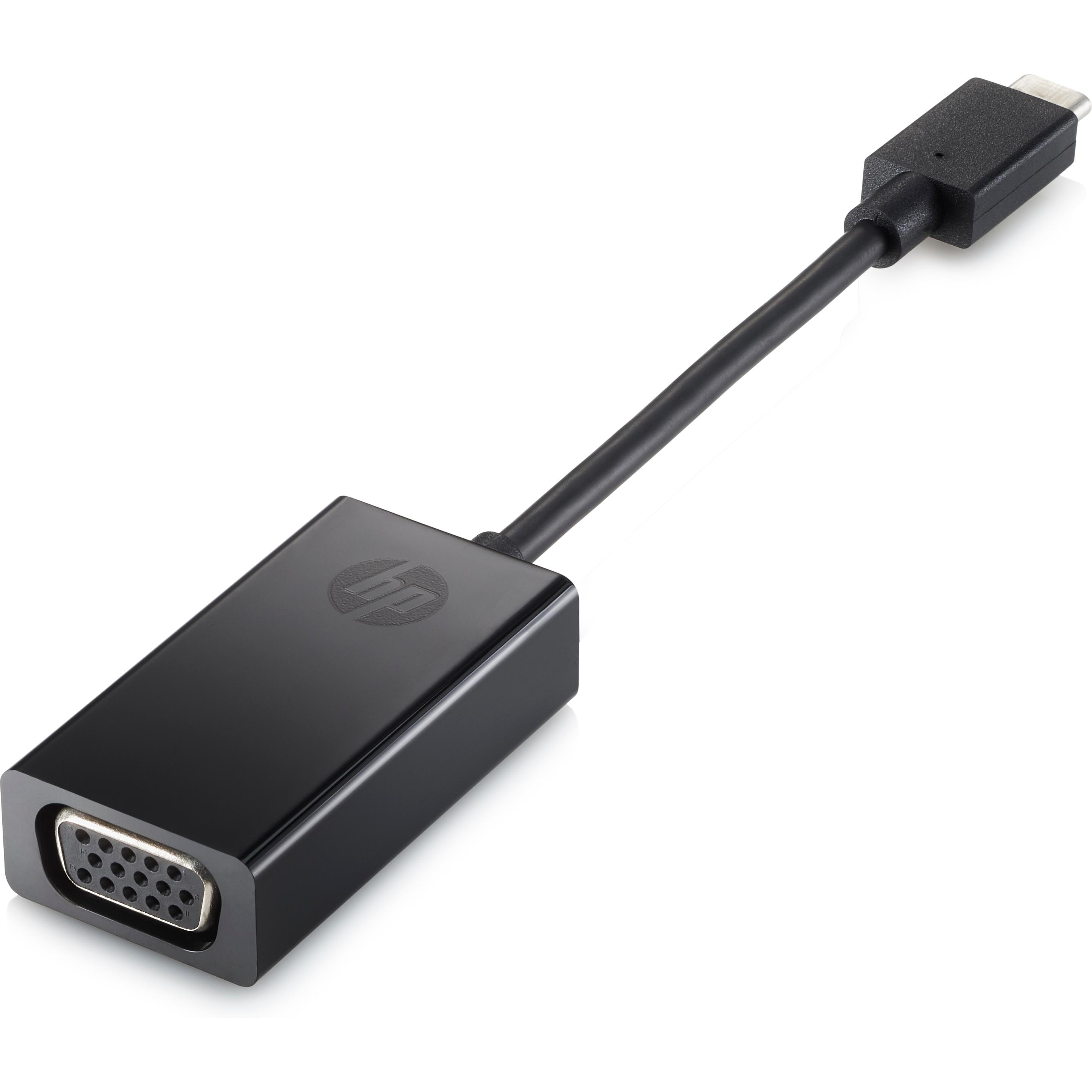HP USB-C zu (VGA, 2.55 cm), Data + Video Adapter, Schwarz