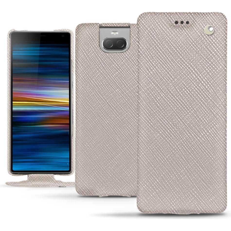 Noreve Lederschutzhülle vertikal (Sony Xperia 10 Plus), Smartphone Hülle, Beige