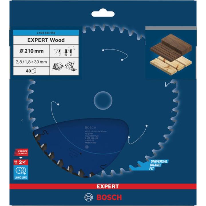 Produktbild Bosch Professional Zubehör Kreissägeblatt Expert for Wood, 210 x 30 x 2,8 mm, 40