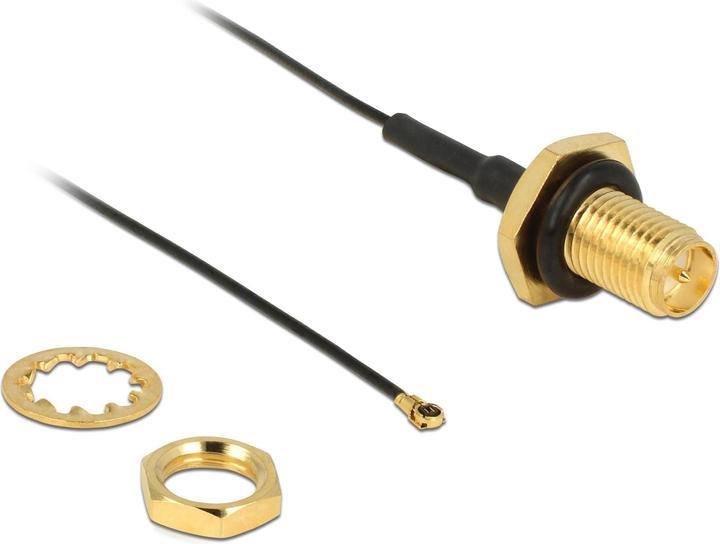 Delock Antenna cable RP-SMA to MHF4, 20cm, water protected (4.90 dB, Antenna cable)