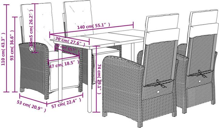 Produktbild vidaXL Garten Essgruppe