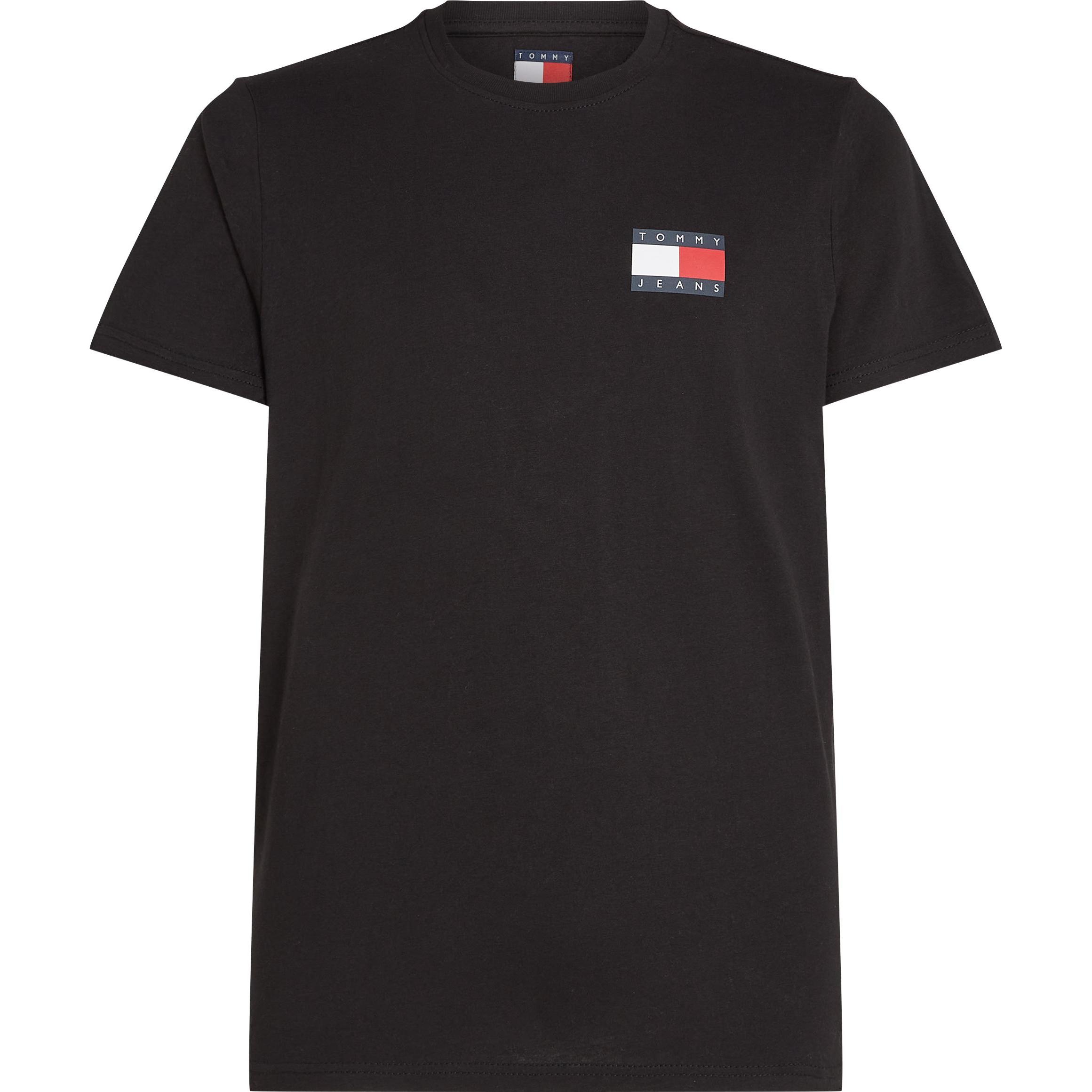 Tommy Jeans, Uomini, Maglietta, Tjm Slim Essential Flag Tee Ext, Nero, (XXL)
